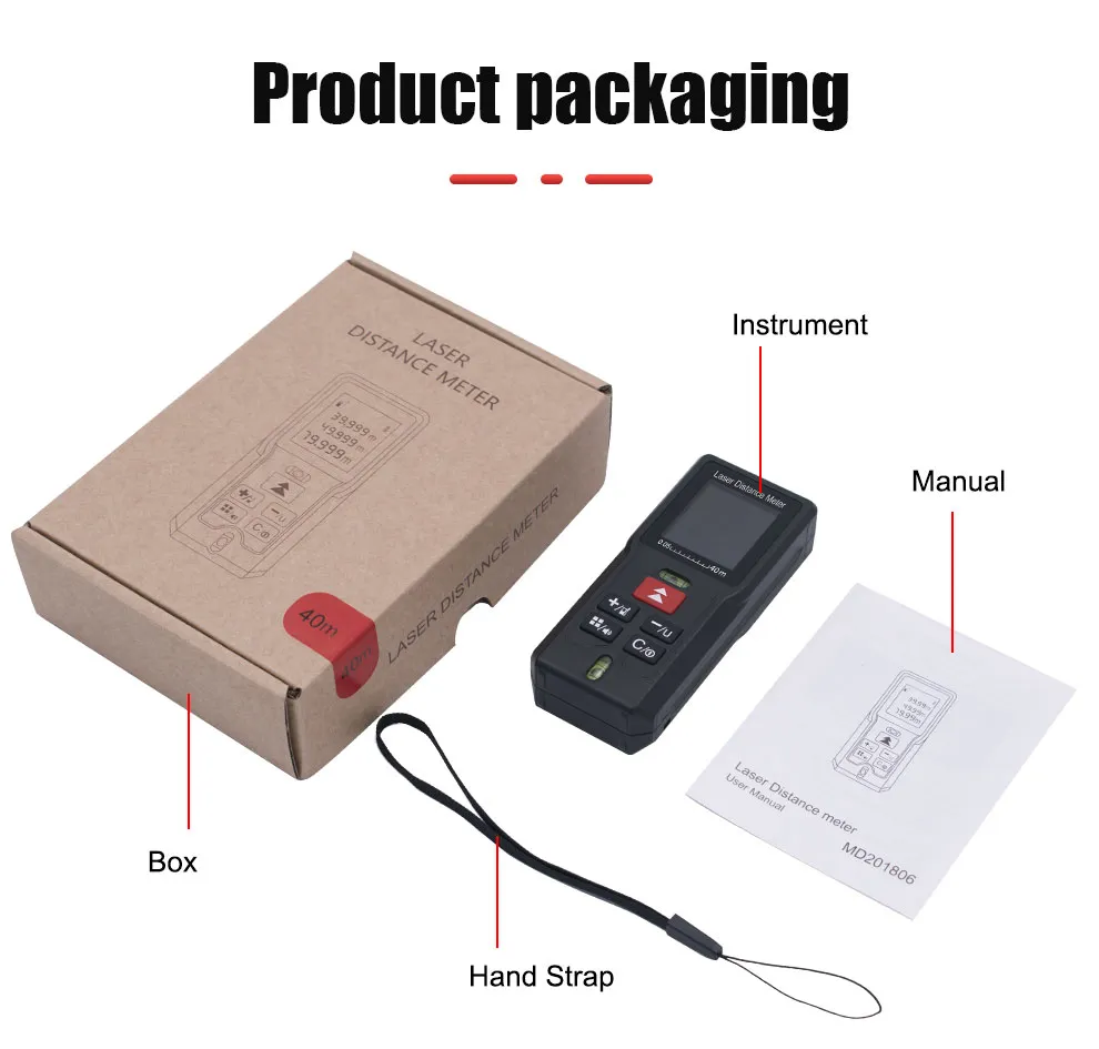 High-Precision 40m Laser Distance Meter for Professional & DIY Use MD40