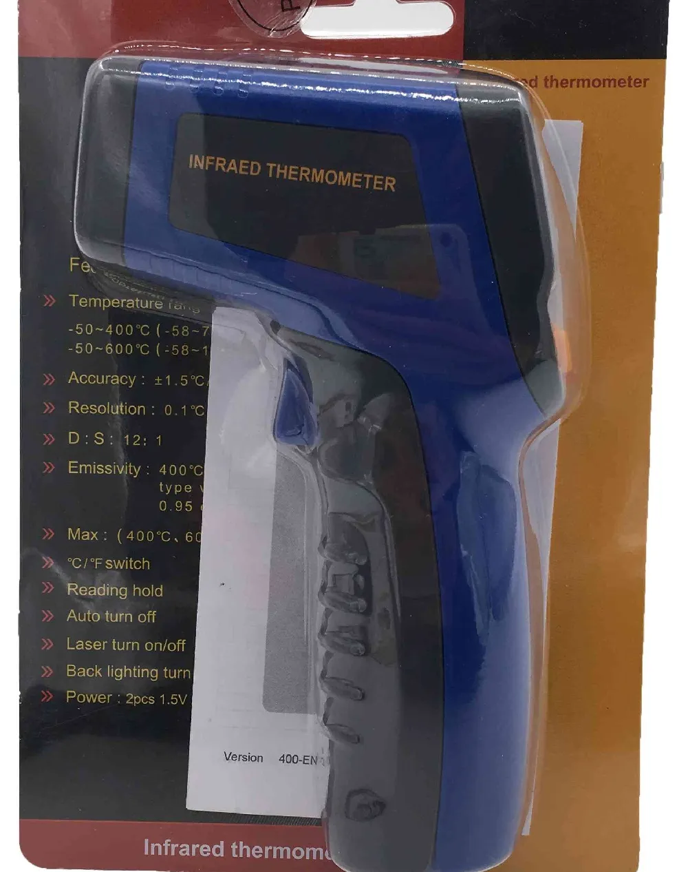 600 Celsius Non Contact Infrared Thermometer with Adjustable Emissivity TS600